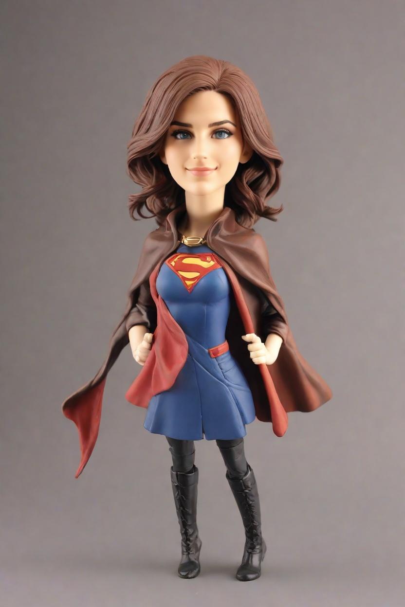 Custom Heroic Playful Bobblehead,She Created a Superhero Wink Bobblehead!