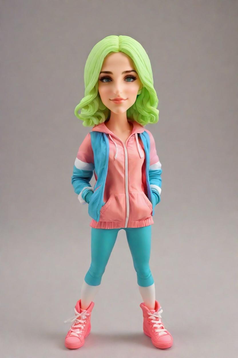 Futuristic Fashion Meets Bobblehead: Discovering the Trendiest Custom Figurine Dolls,Meet Jessica: She Just Created Her Neon-Legged, Playful Wink Bobblehead Doll and It's Going Viral!