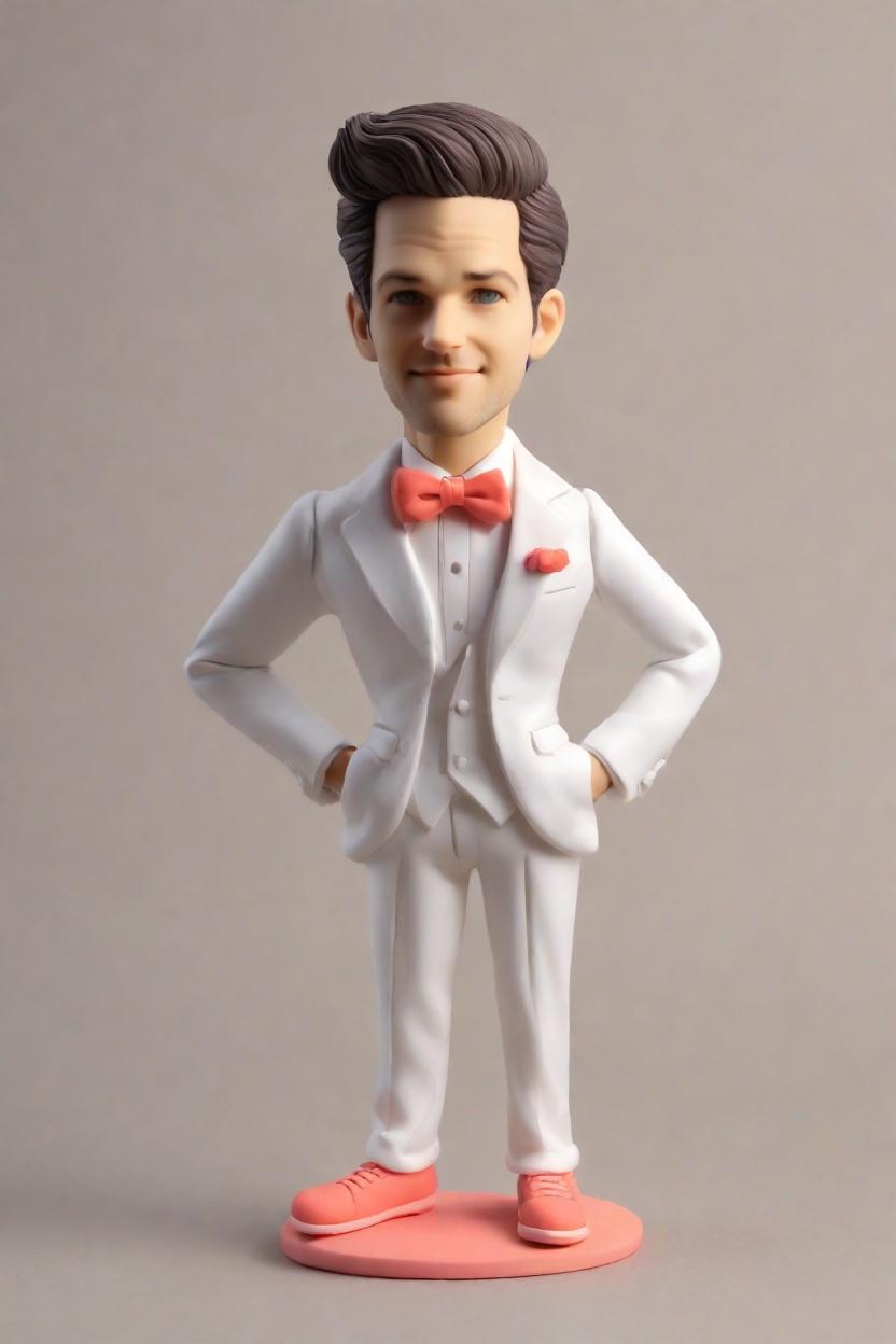 Custom Wedding Dapper Bobblehead,He Made His Own Bobblehead Doll for the Big Day!