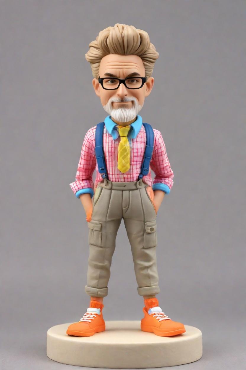 Custom Engineer Casual Bobblehead,He Created His Own Bobblehead Doll: A Neon Dream!