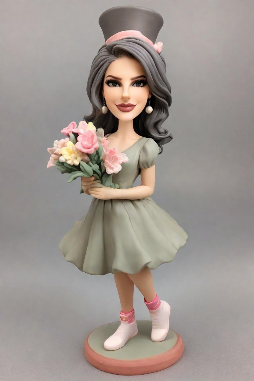 Custom Wedding Playful Bobblehead,She Created Her Own Playful Wedding Bobblehead Doll