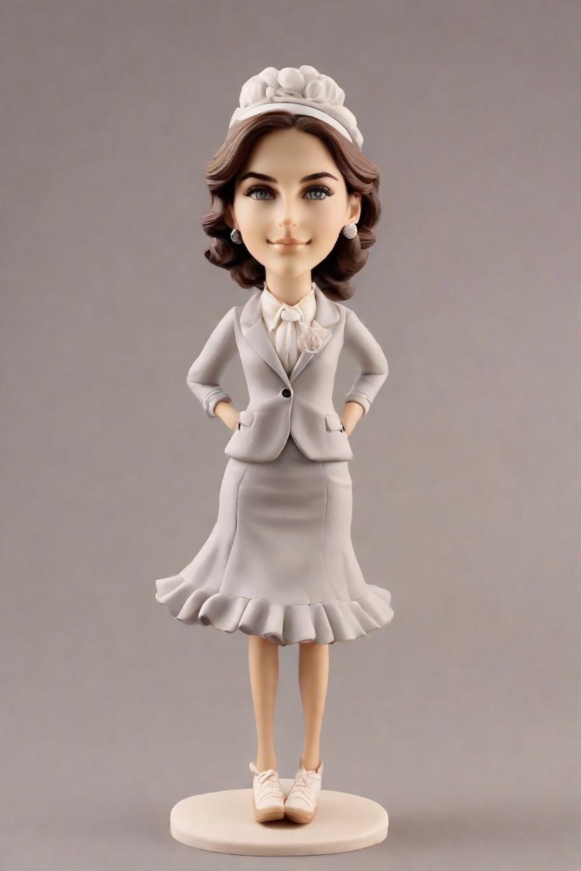 Custom Corporate Recognition Bobblehead,She Created Her Own Confident Trophy-Holding Bobblehead