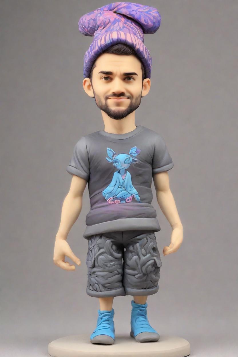 Custom Warrior Pose Bobblehead,He Created a Neon Warrior Bobblehead!