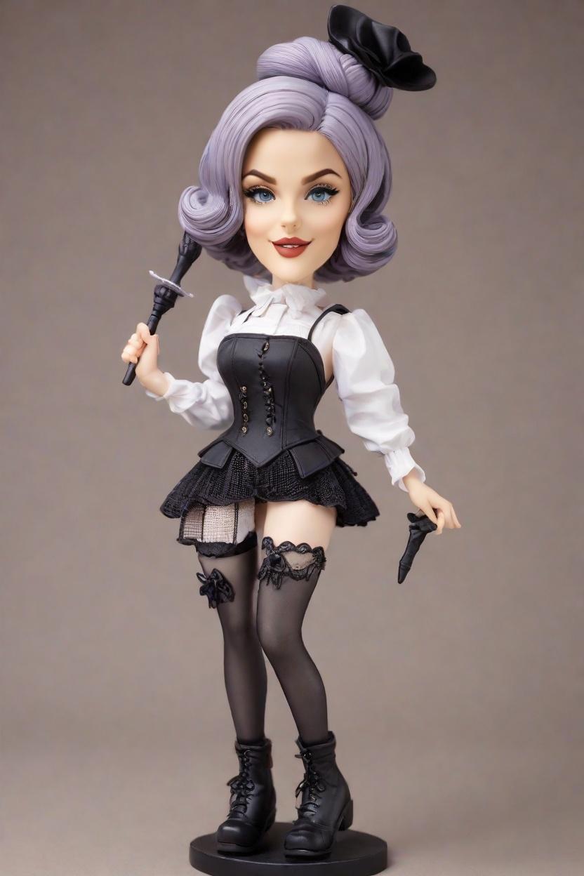 custom Villainous Gothic bobblehead,She Created a Smirking Goth Queen Bobblehead!