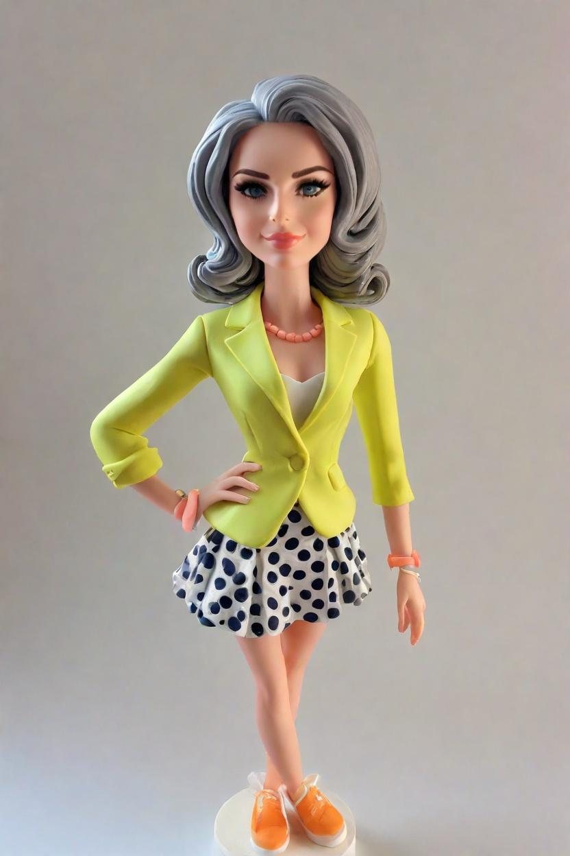 The Confident Stance: A Neon Blazer Bobblehead's Journey to Empowerment,She's Got the Power: My Mini-Me Figurine's Confident Pose Goes Viral