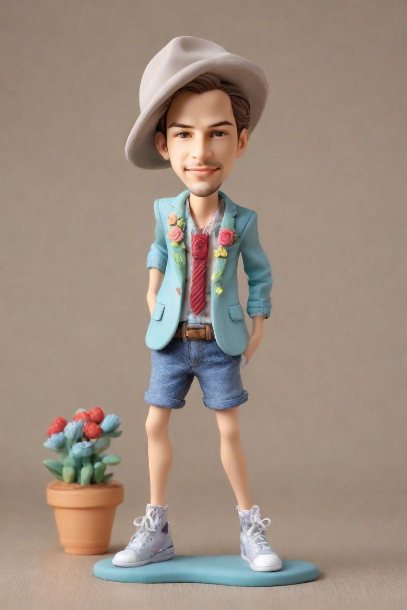 The Playful Wink of Custom Bobblehead Dolls: A Casual Lean into Floral Fashion,Meet Bobble: The Casual Lean Bobblehead That’s Winking Its Way into My Heart