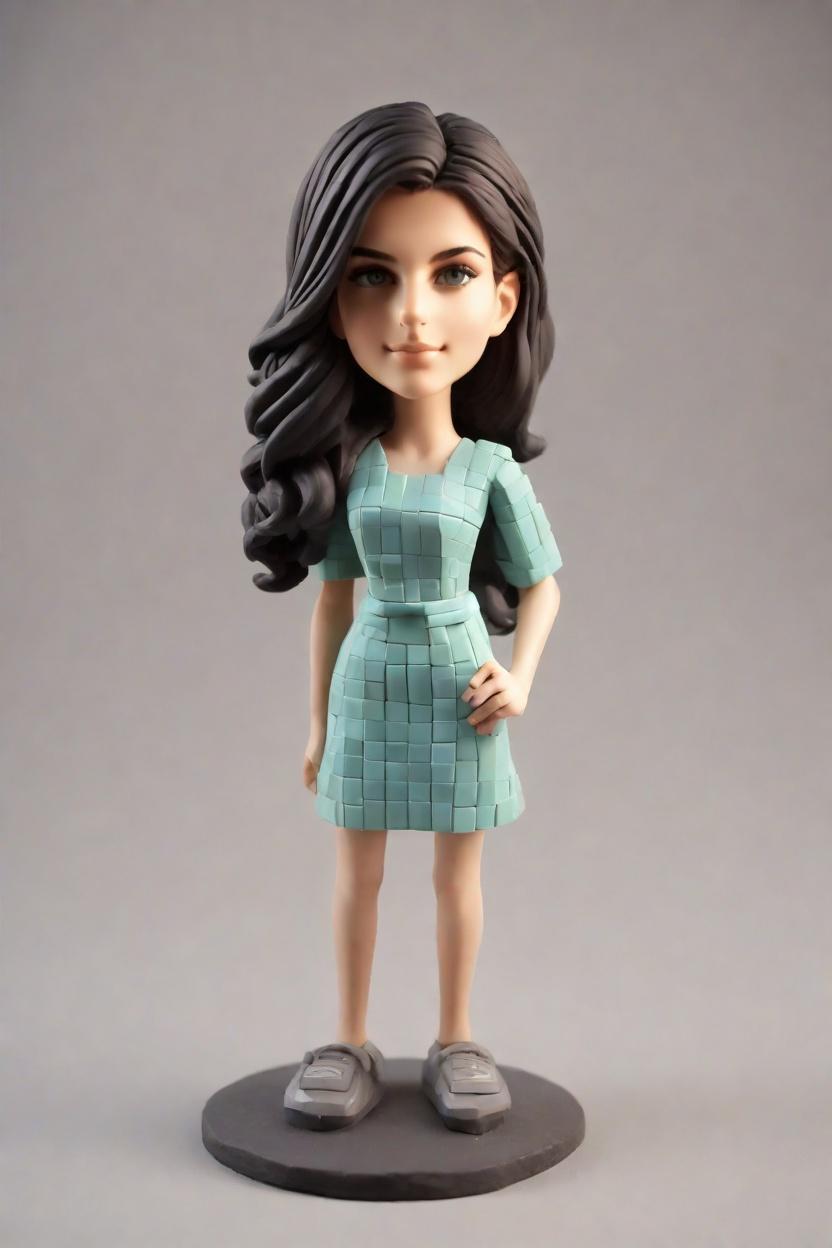 Custom Gamer Chic Bobblehead,She Crafted Her Minecraft Bobblehead Look!