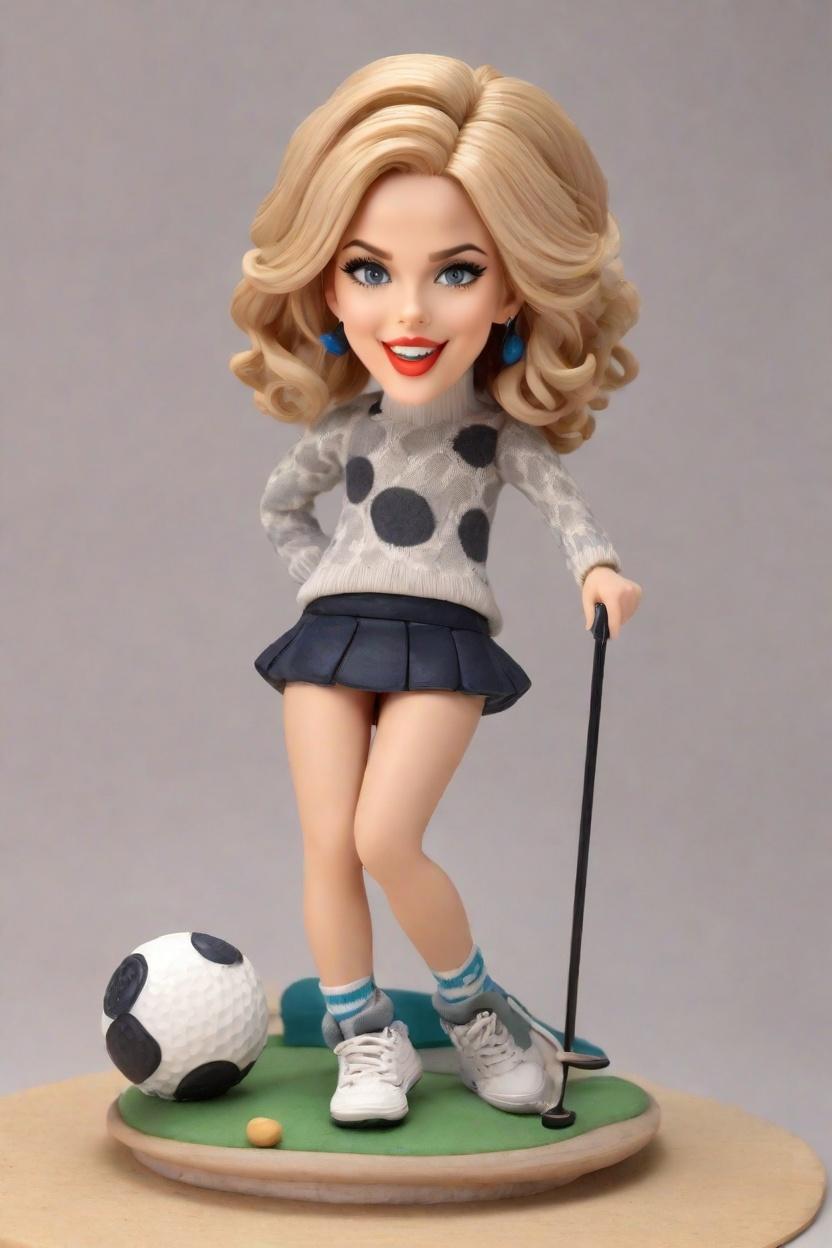 Custom Golfing Diva Bobblehead,She's Swinging Her Way to Stardom: Create Your Own Bobblehead Doll