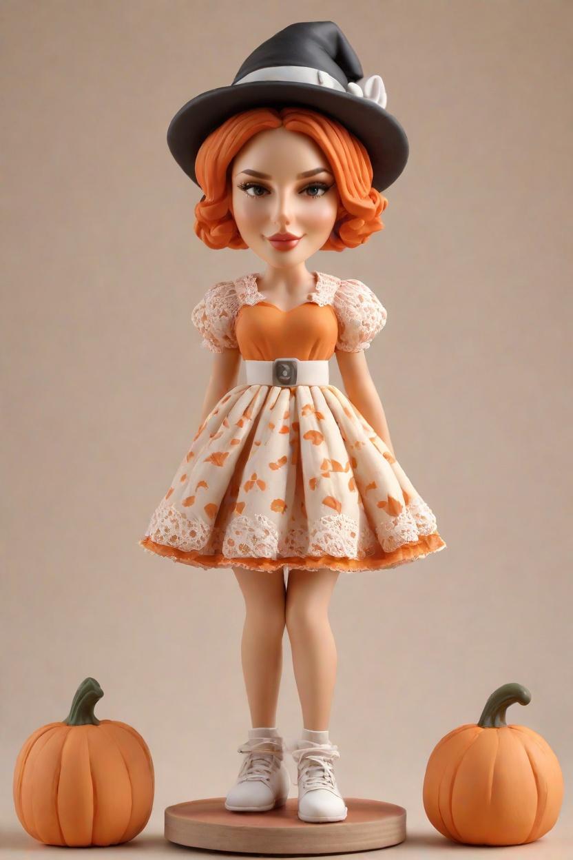 Festive Flair: Unveiling the Season's Must-Have Thanksgiving Bobblehead Trend,She's Got Swagger: Introducing My Thanksgiving Bobblehead in a Pumpkin Dress
