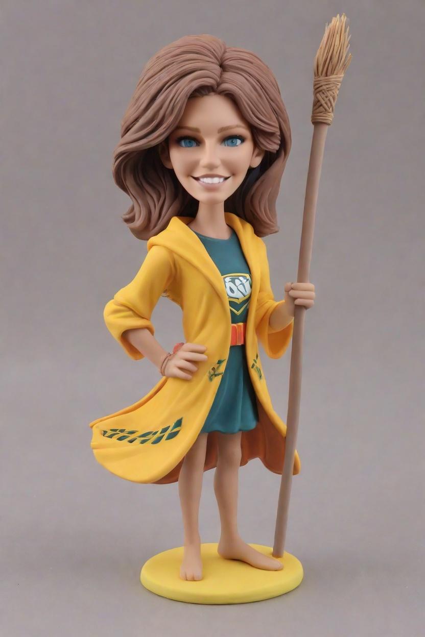 Quidditch Enthusiast Cheerleader Custom Bobblehead,She Transformed Herself into a Quidditch Cheerleader Bobblehead!
