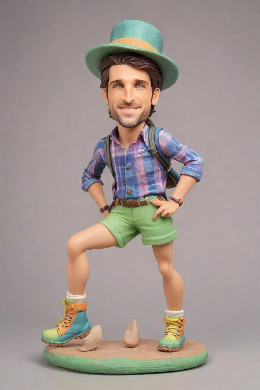 Discovering the Neon Hiking Trail: A Bobblehead's Journey,He Winked at the Trail: A Hiker's Bobblehead Tale