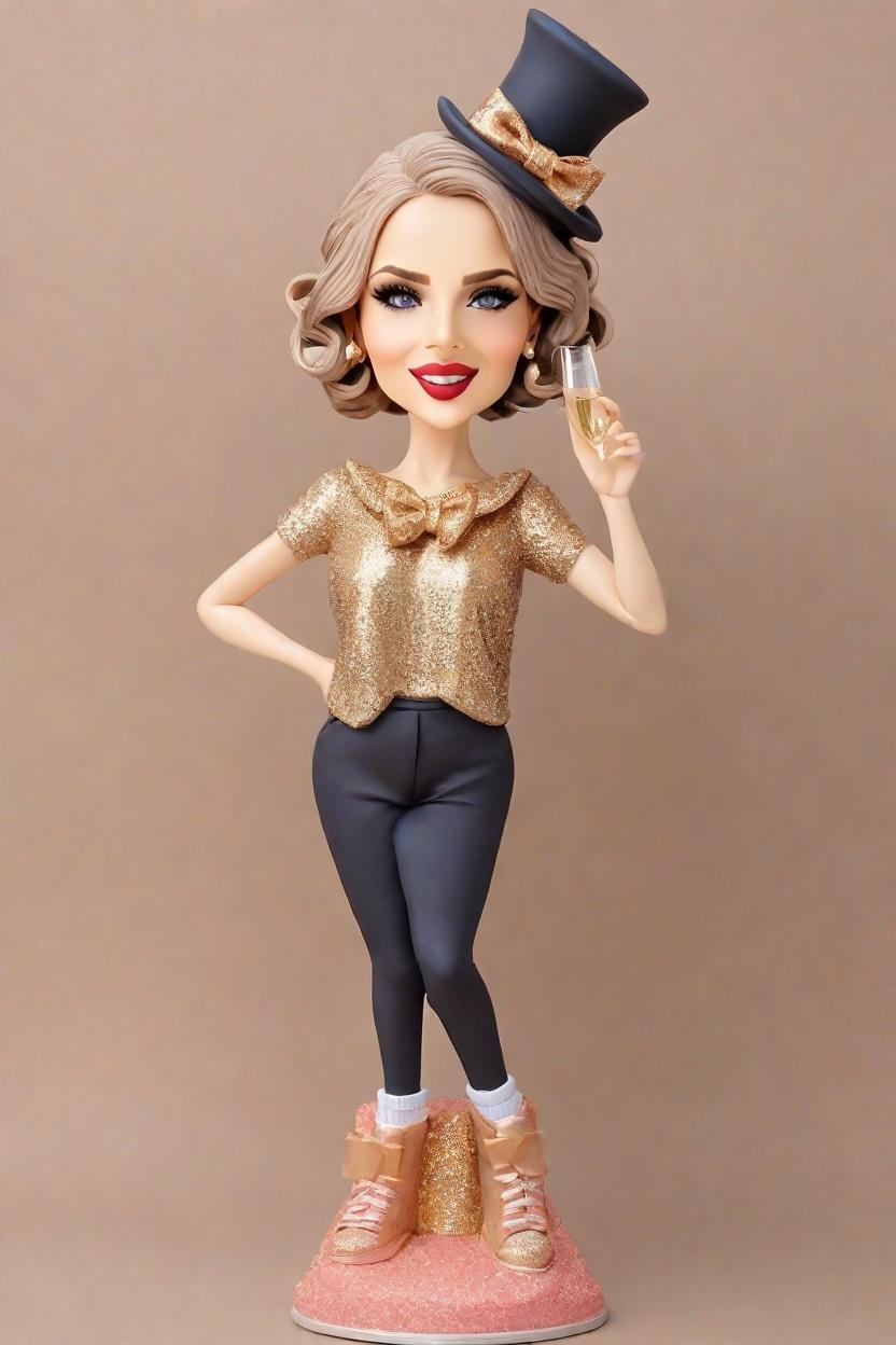Custom NewYear Cheerful Bobblehead,She's Making Her Own New Year Bobblehead!