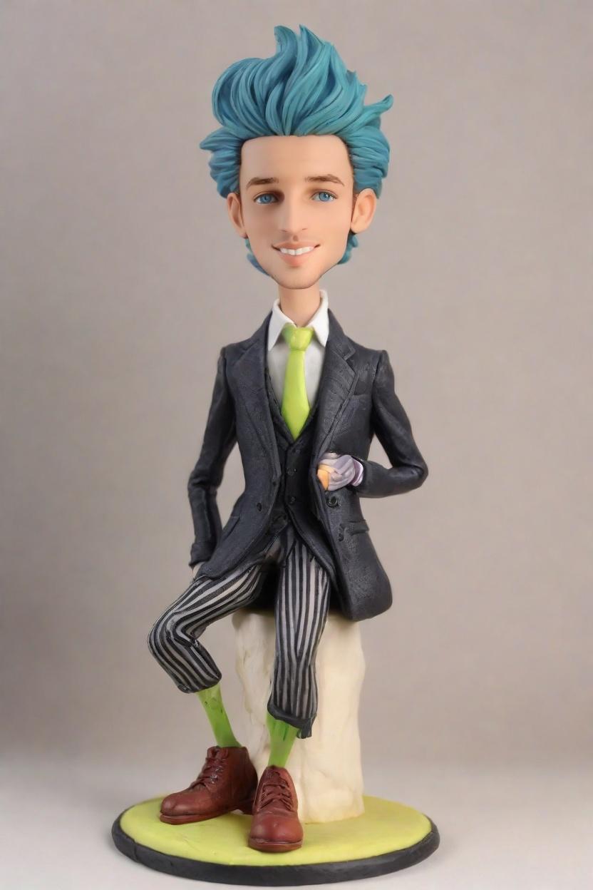 Custom Mischievous Magician Bobblehead,He Casts a Spell with His Punk Bobblehead!