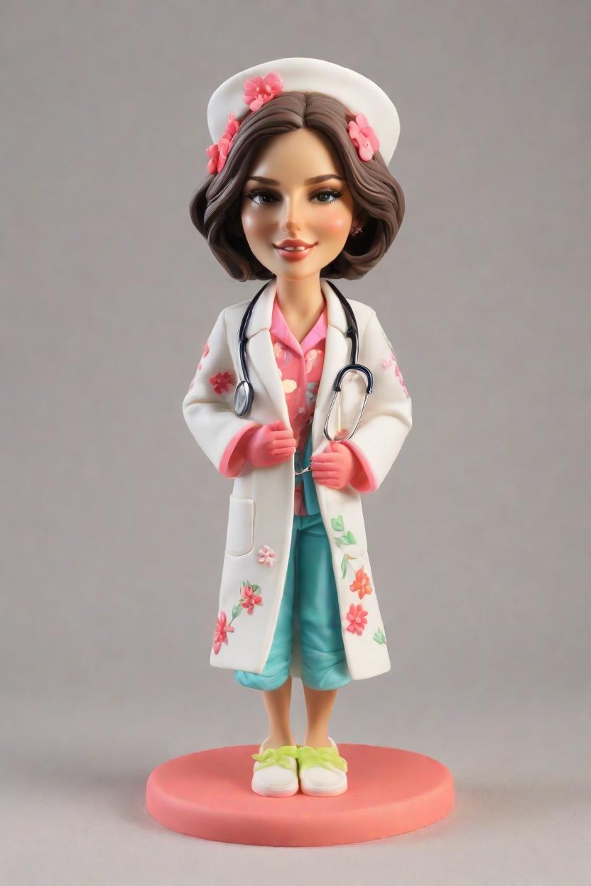 Spotlight on Personalized Bobbleheads: A Trendy Gift for the Fashion-Forward Nurse,Cheerful Nurse's Stethoscope Wave Figurine: A Social Media Sensation