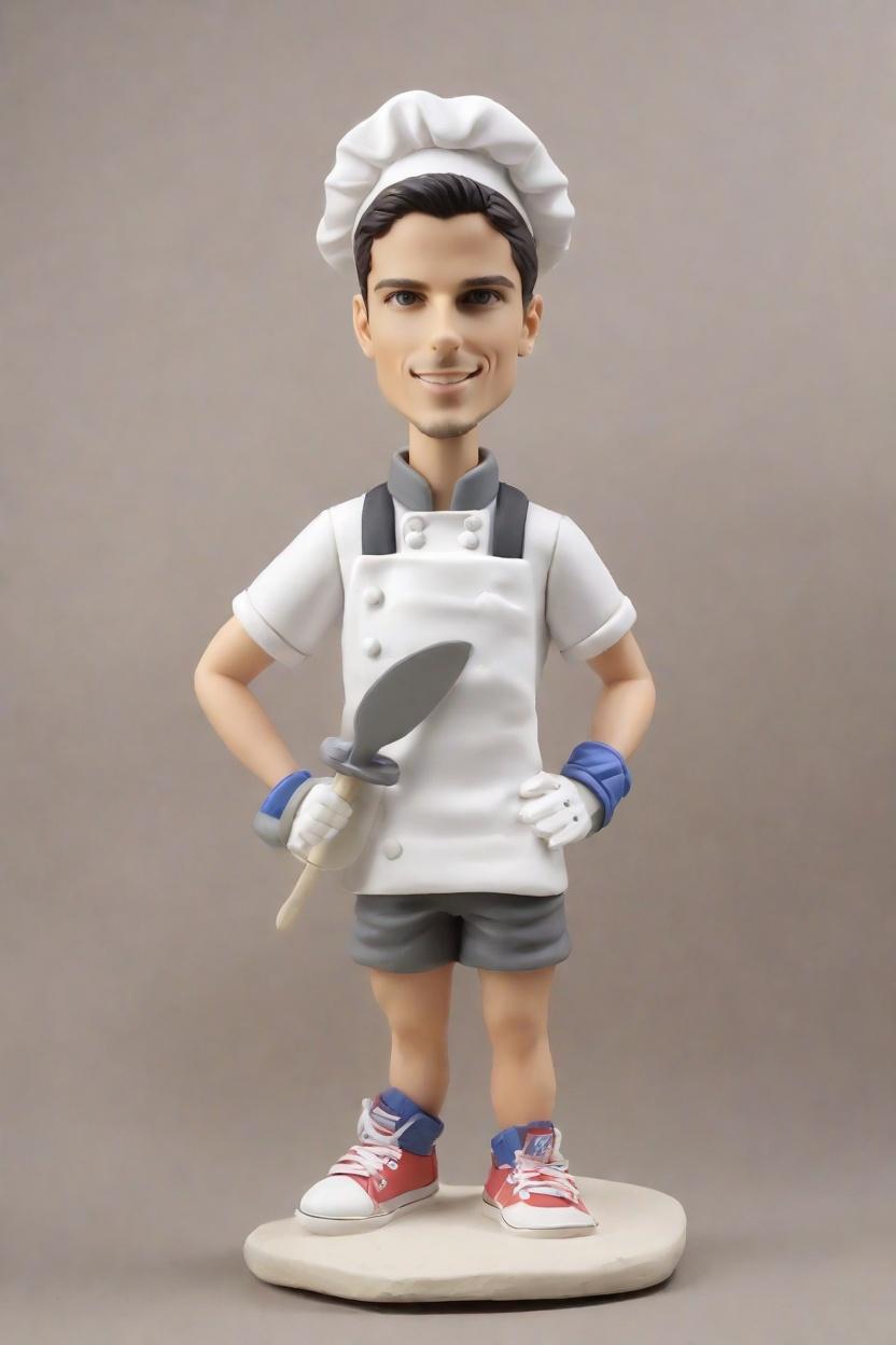 Custom Chef's Casual Bobblehead,He Made His Own Superhero Chef Bobblehead!