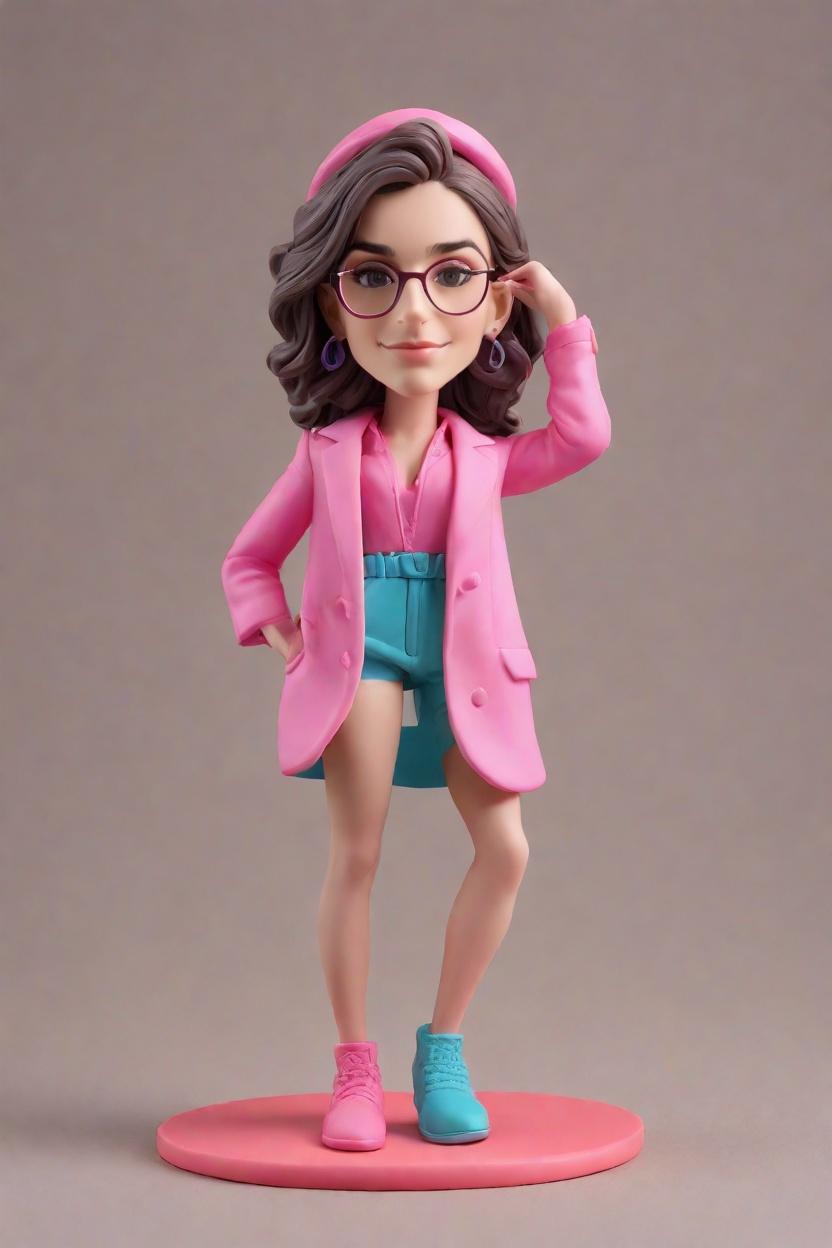 Trend Alert: Neon Pink Suit Bobblehead Dolls are the New Desk Accessory for Fashion-Forward Professionals,She's Got the Look: Creating My Own Bobblehead Doll in a Neon Pink Suit