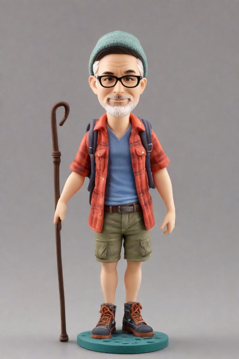 Trekking Poles and Beanies: Discovering the Trendy Bobblehead,He's Not Just a Hiker, He's a Bobblehead Adventurer!