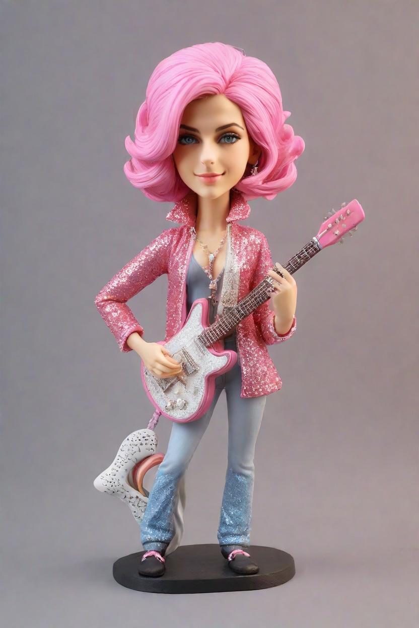 Custom Rockstar Custom Bobblehead,She Just Created Her Rockstar Bobblehead!