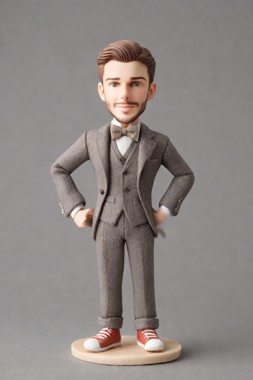 Discovering the Quirky Side of Leadership: A Fashion Journalist's Take on Bobbleheads,When Confidence Meets Quirky Style: My Mini-Me in a Tweed Suit