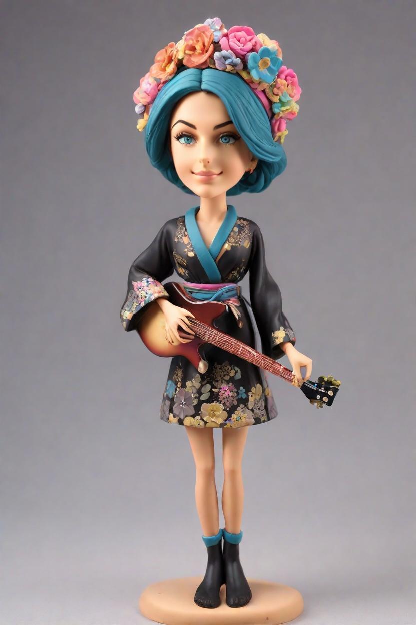 Rockstar Custom Bobblehead: Guitar Goddess,She's Strumming Her Way to Fame: Create Your Own Bobblehead