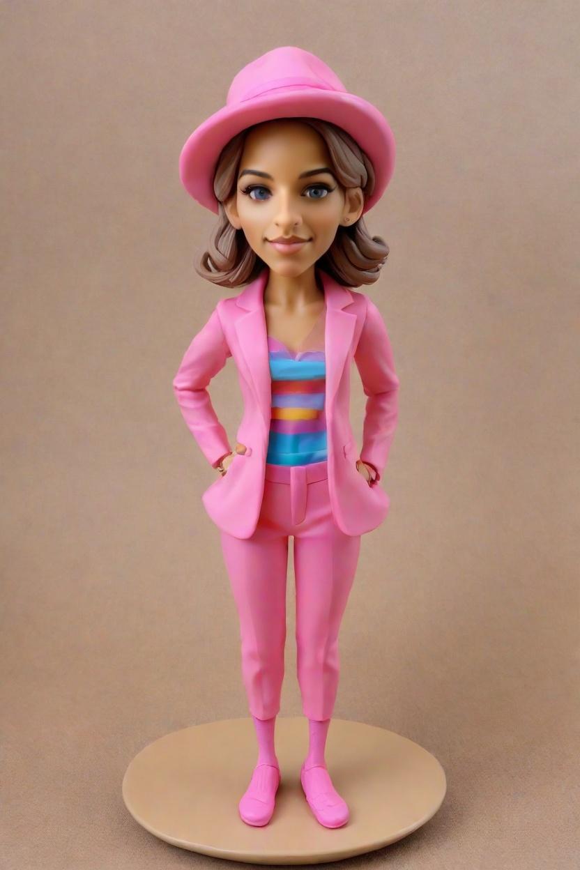 Trend Alert: Neon Pink Suit Bobblehead Dolls Are the New Desk Trend,Meet My New Desk Buddy: Crafting a Bobblehead Doll That's All Me!