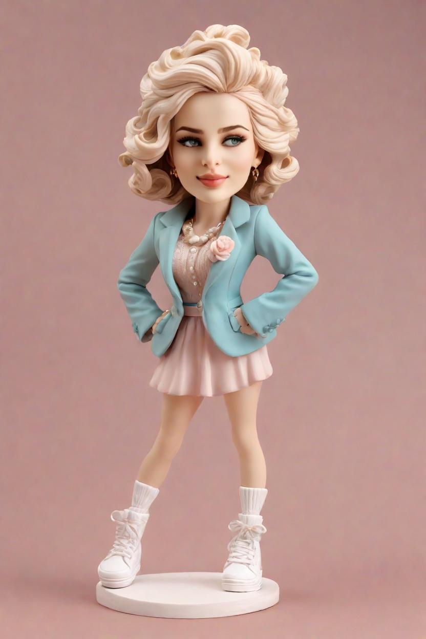 Custom Anniversary Chic Bobblehead,She Created Her Own Chic Suit Bobblehead for the Office Party!