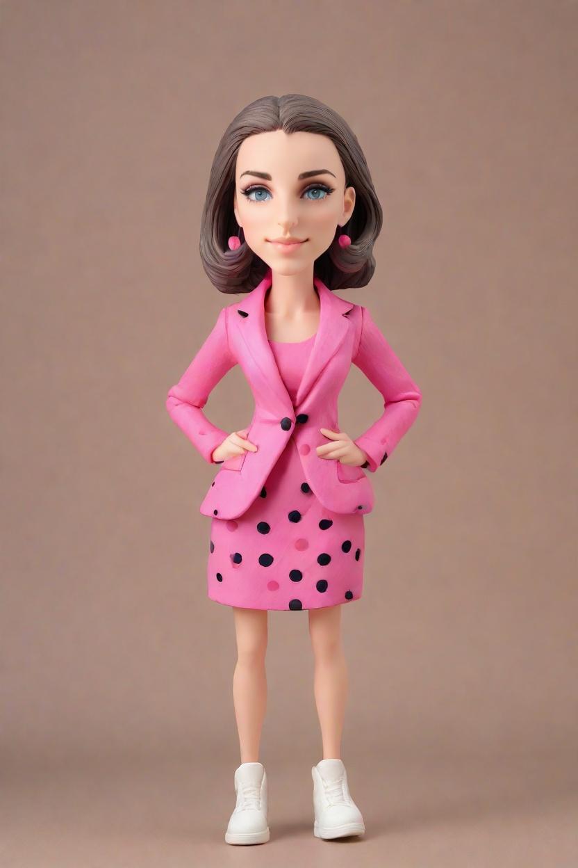 Trend Alert: Neon Pink Blazers and Polka Dot Skirts - The New Face of Bobblehead Dolls,Meet the Boss: Creating My Own Bobblehead Doll in Neon Pink Blazer