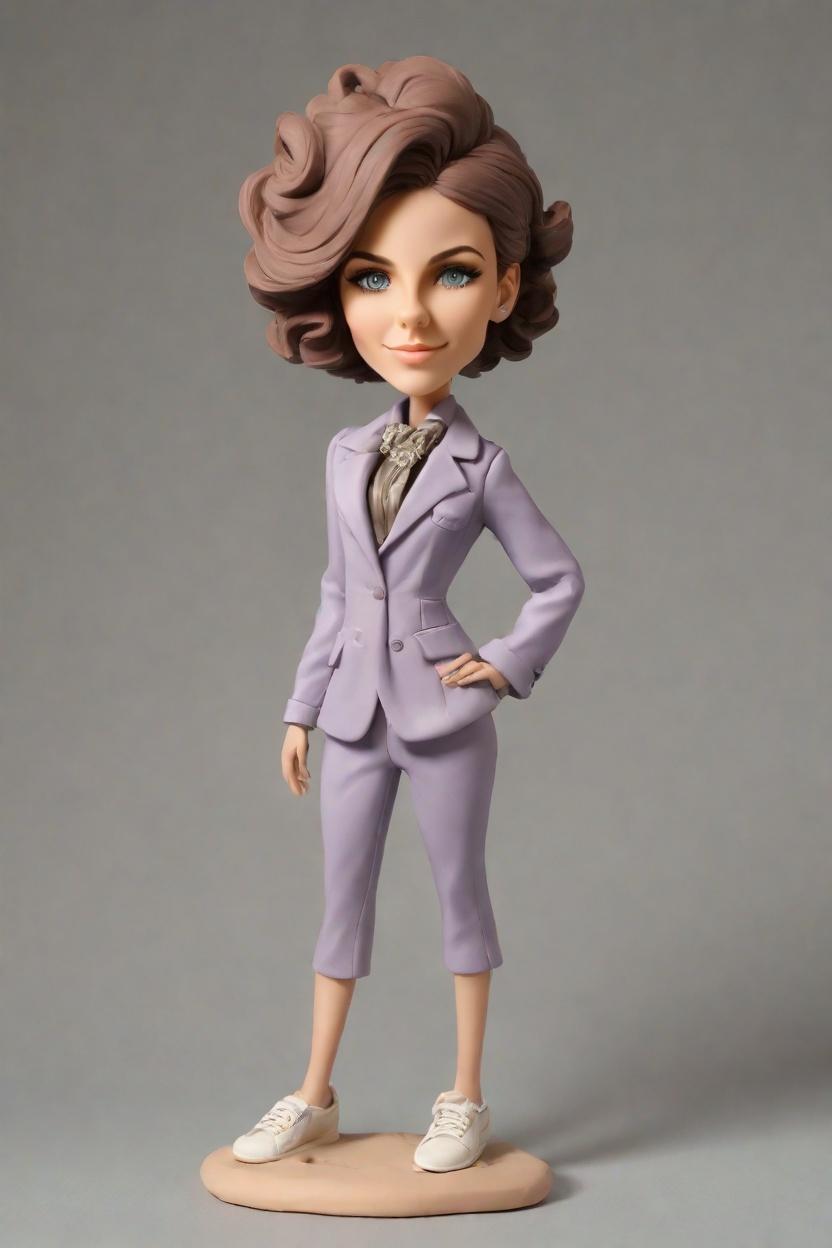 Custom Corporate Recognition Figurine Bobblehead,She Created Her Own Confident Trophy-Holding Bobblehead!