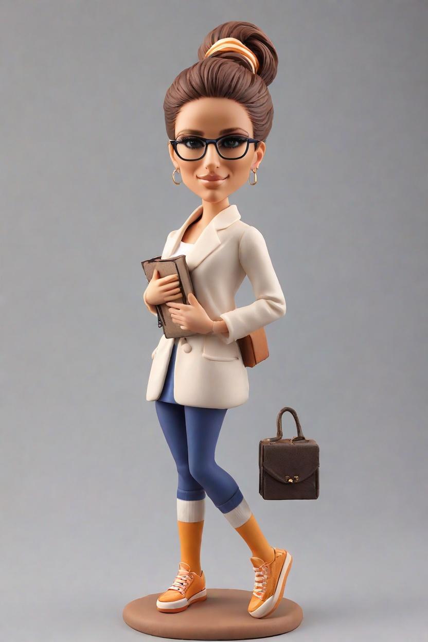 Custom Cheerful Educator Chic Bobblehead,She Created a Cheerful Educator Bobblehead!