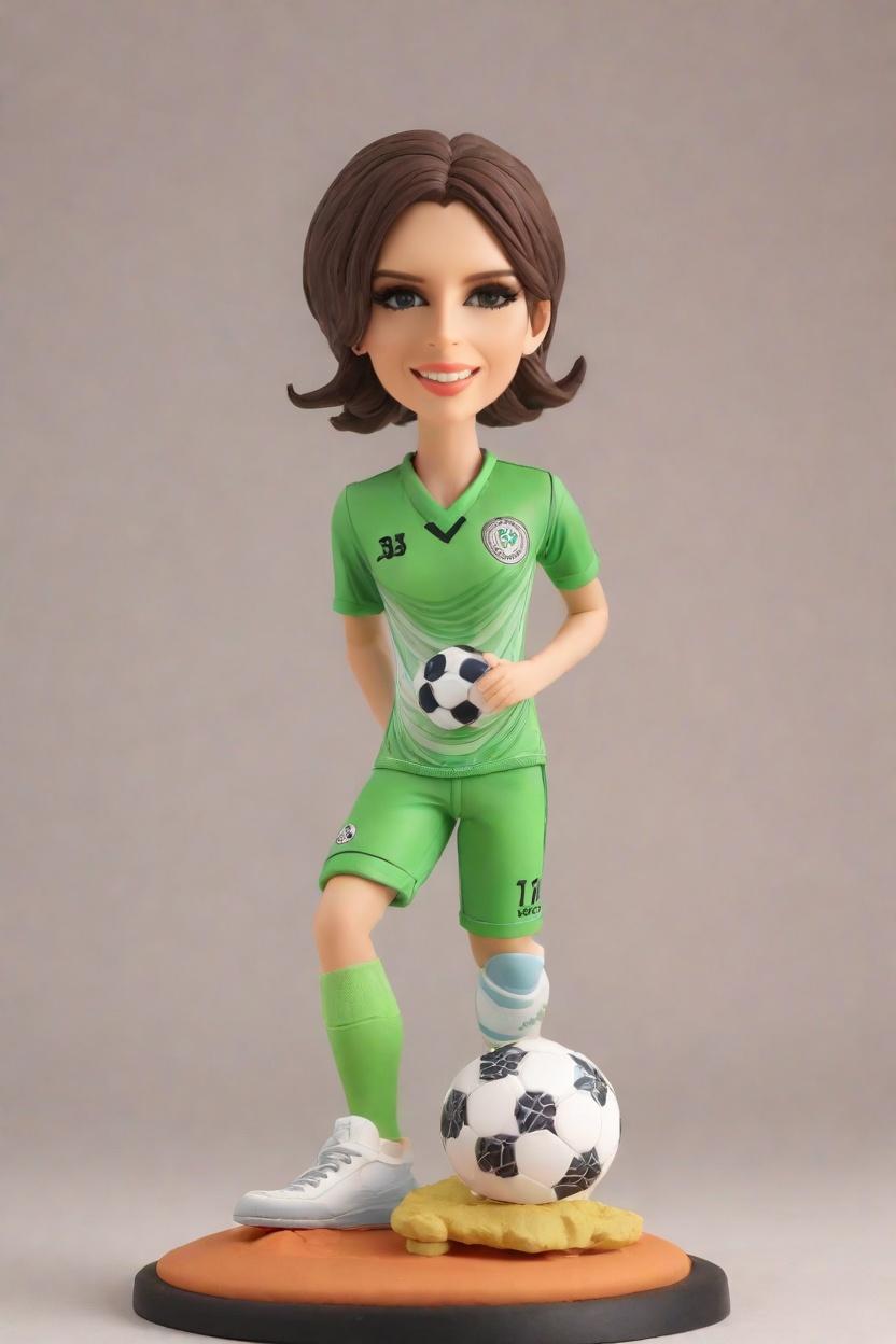 Custom Soccer Star Figurine Bobblehead,She Kicks Goals: Make Your Own Bobblehead Doll