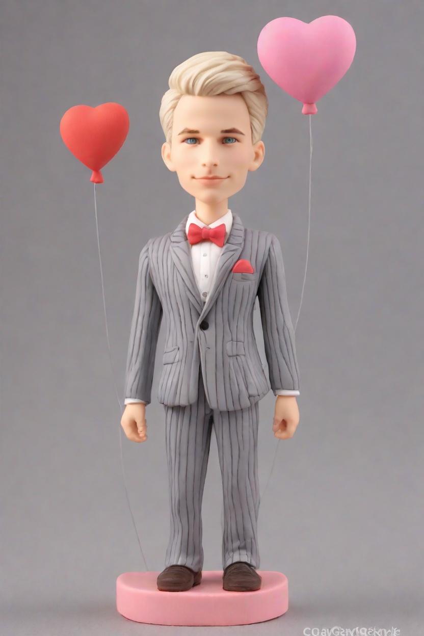 Custom Romantic Gesture Bobblehead,He Made His Own Bobblehead Doll for Valentine's!