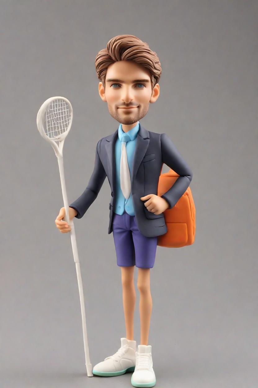 Discovering the Perfect Tennis Racket Bobblehead: A Fashionable Fan's Tale,#TennisStyleIcon: Unboxing My Custom Sports-Themed Mini-Me Figurine
