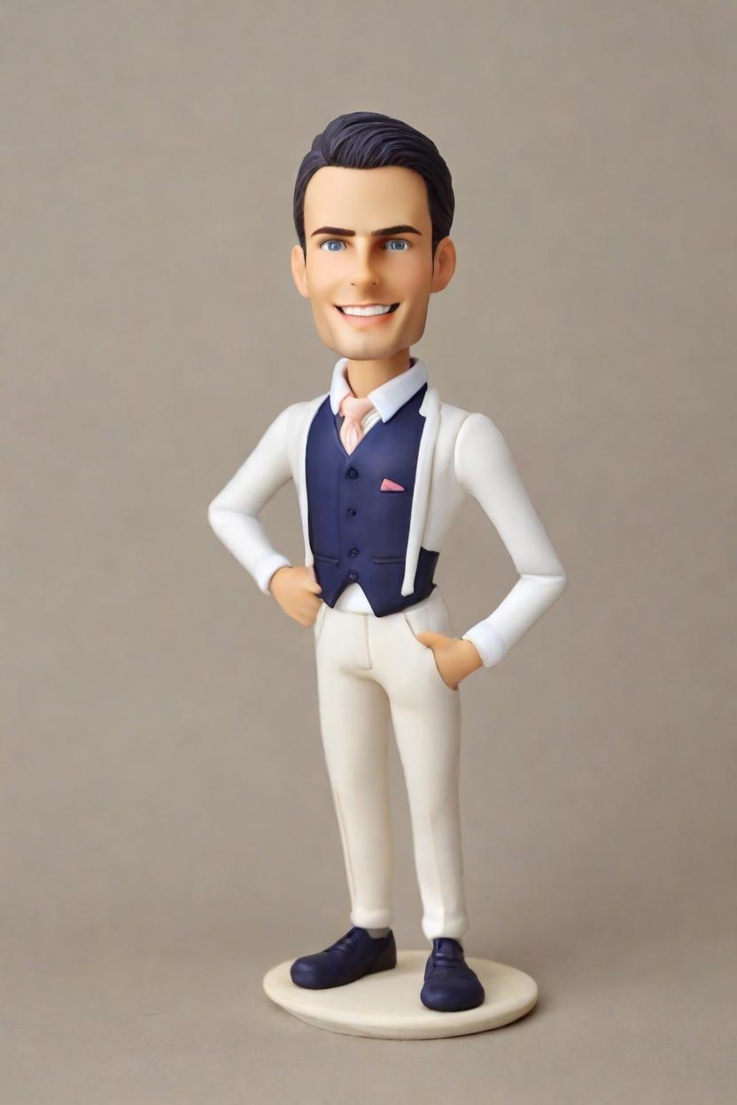 custom Achievement Celebration bobblehead,He Created His Own Confident Victory Bobblehead!