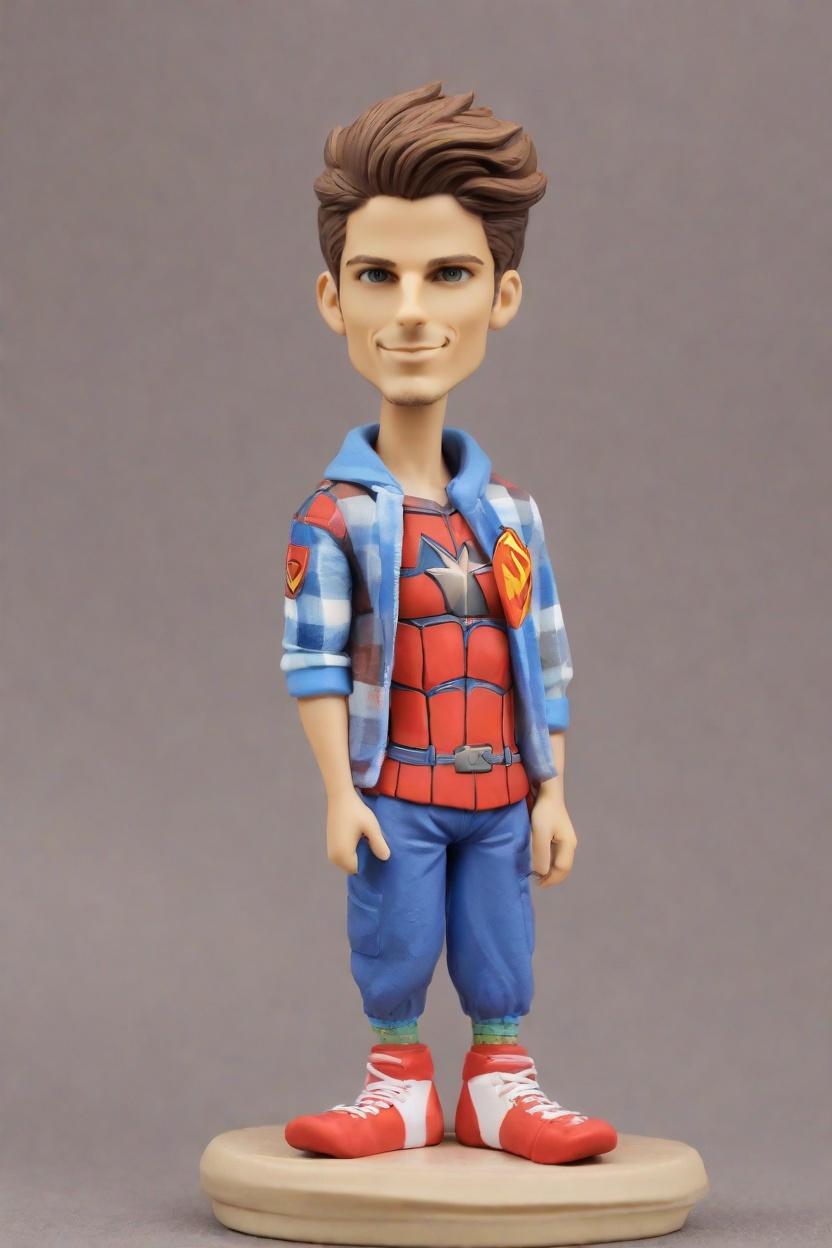 Casual Fun Custom Bobblehead,John Just Created His Playful Wink Bobblehead!