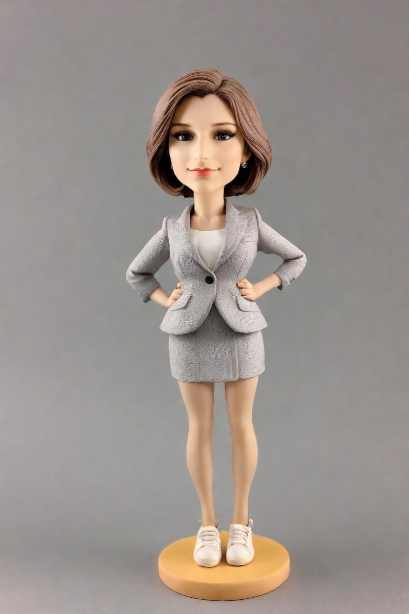 The Confident Businesswoman's Mini-Me: A Bobblehead Tribute to Success,She's Killing It in Business and Mini-Me: A Social Media Star's Custom Figurine Story