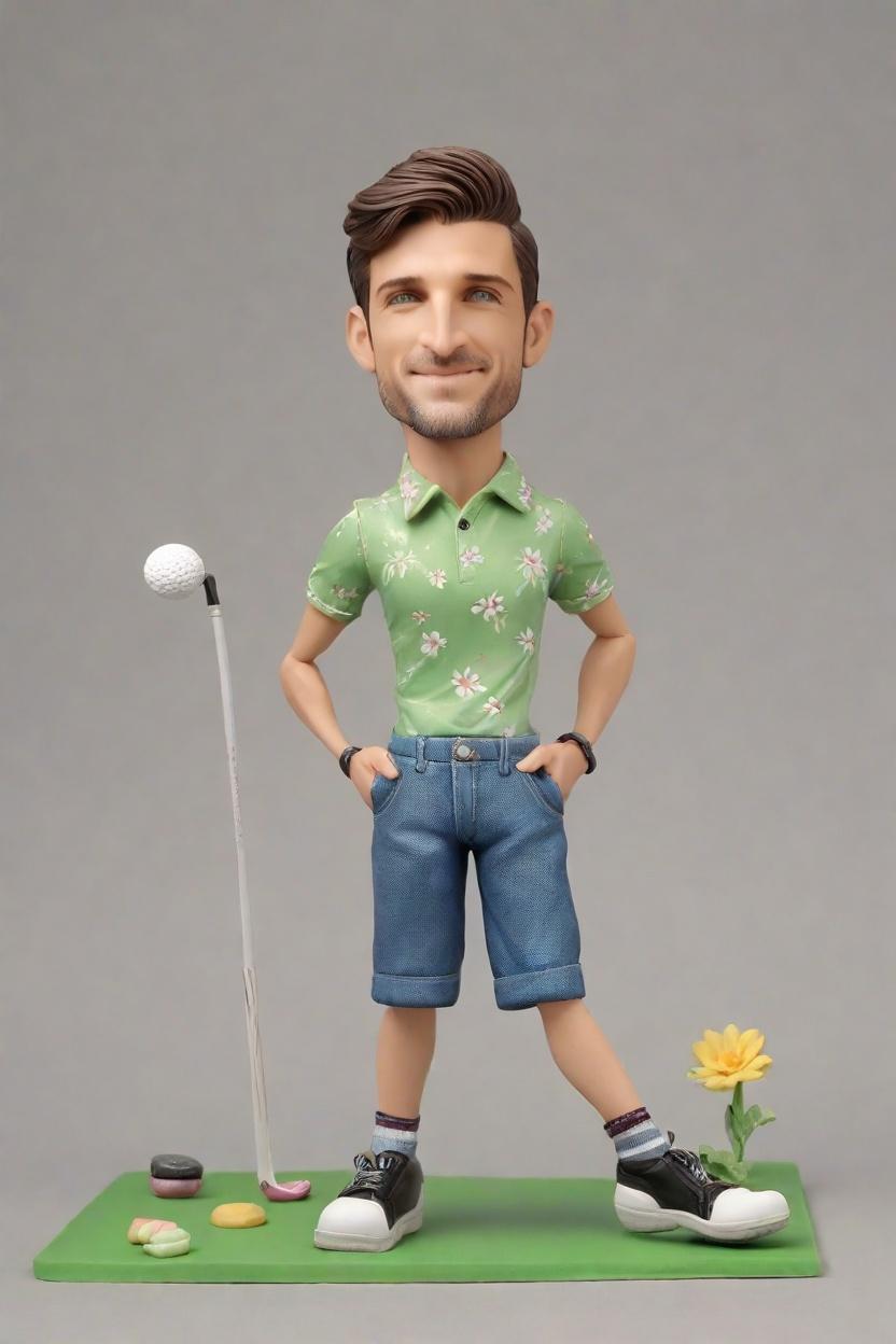 Personalized Custom Bobbleheads: The Ultimate Golfer's Wink in Figurine Form,Meet Bob: He's Not Just a Golfer, He's a Custom Bobblehead Doll Masterpiece!