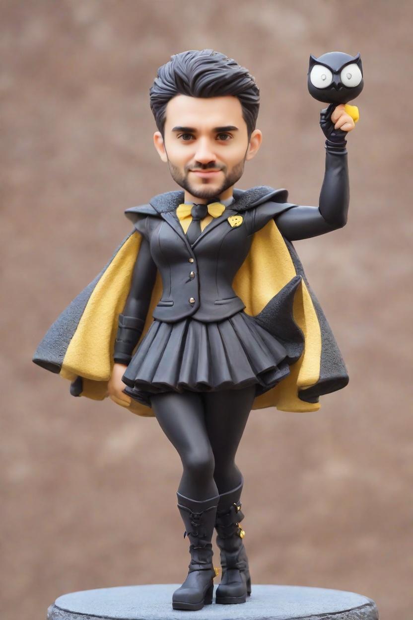 Custom Heroic Playful Bobblehead,He Made His Own Batman Bobblehead Doll!