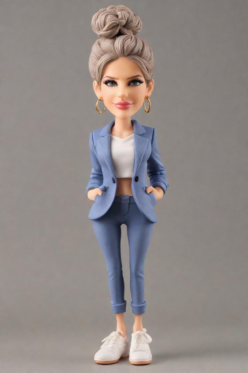 Custom Business Confidence Bobblehead,She Made Her Own Bobblehead Doll in Chic Blazer