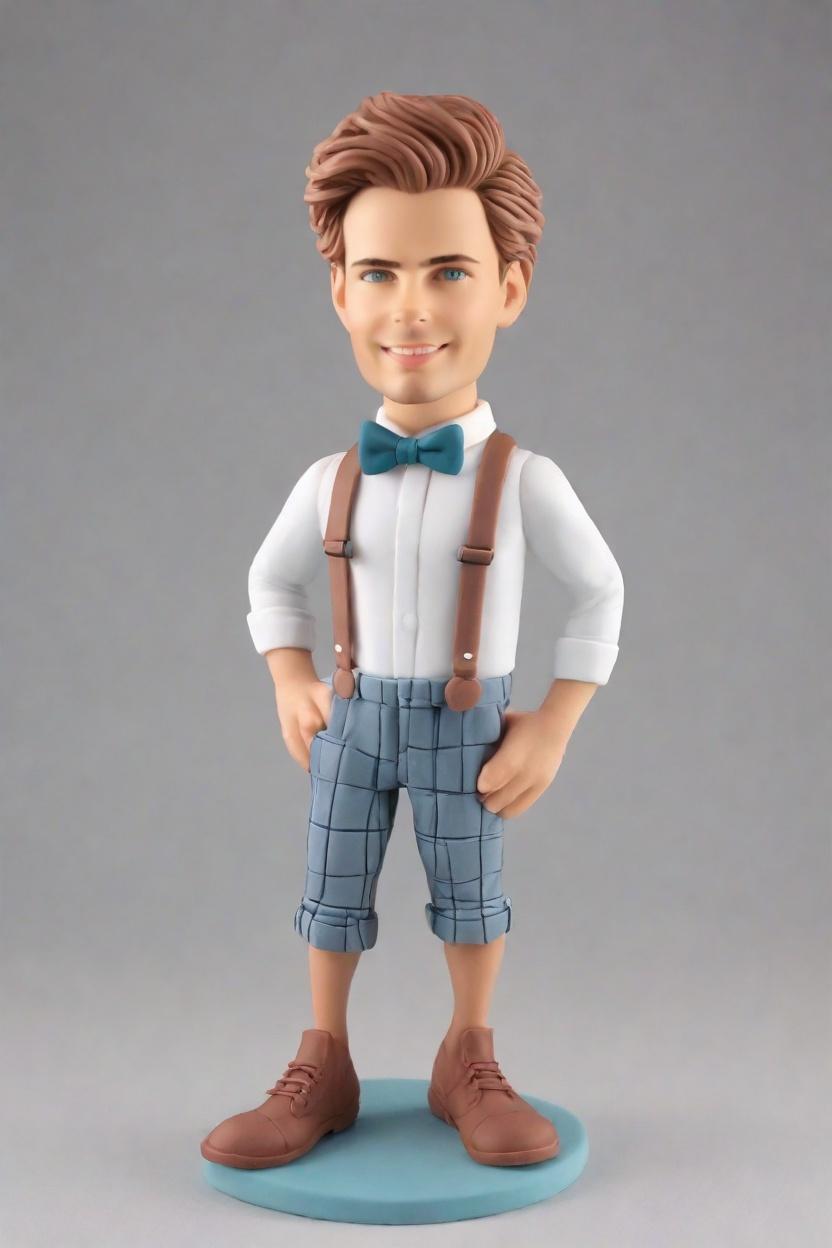 The Flannel-Clad Mascot: Custom Bobblehead Dolls That Bring Playful Winks to Life,Meet 'Bob' - My New Casual Lean, Playful Wink Mascot Bobblehead Doll!