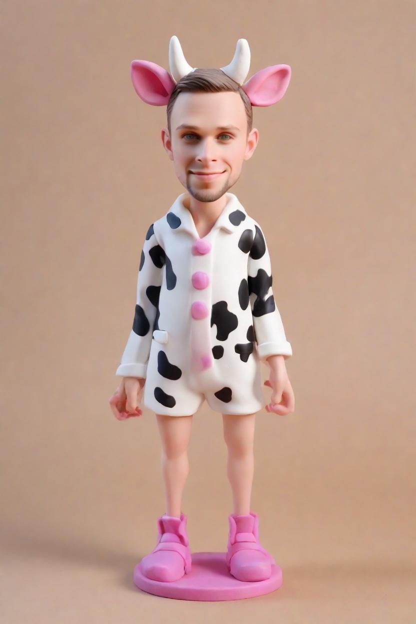 Custom Gaming Champion Bobblehead,He’s Got Game: Create Your Own Cow Gamer Bobblehead
