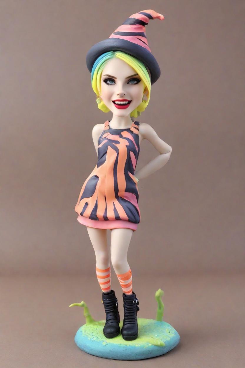 Winking Witch Punk Style: A Custom Bobblehead Doll That's Spellbindingly Unique,Meet My New Bestie: I Just Created My Own Winking Punk Witch Bobblehead Doll! 🧙‍♀️💀