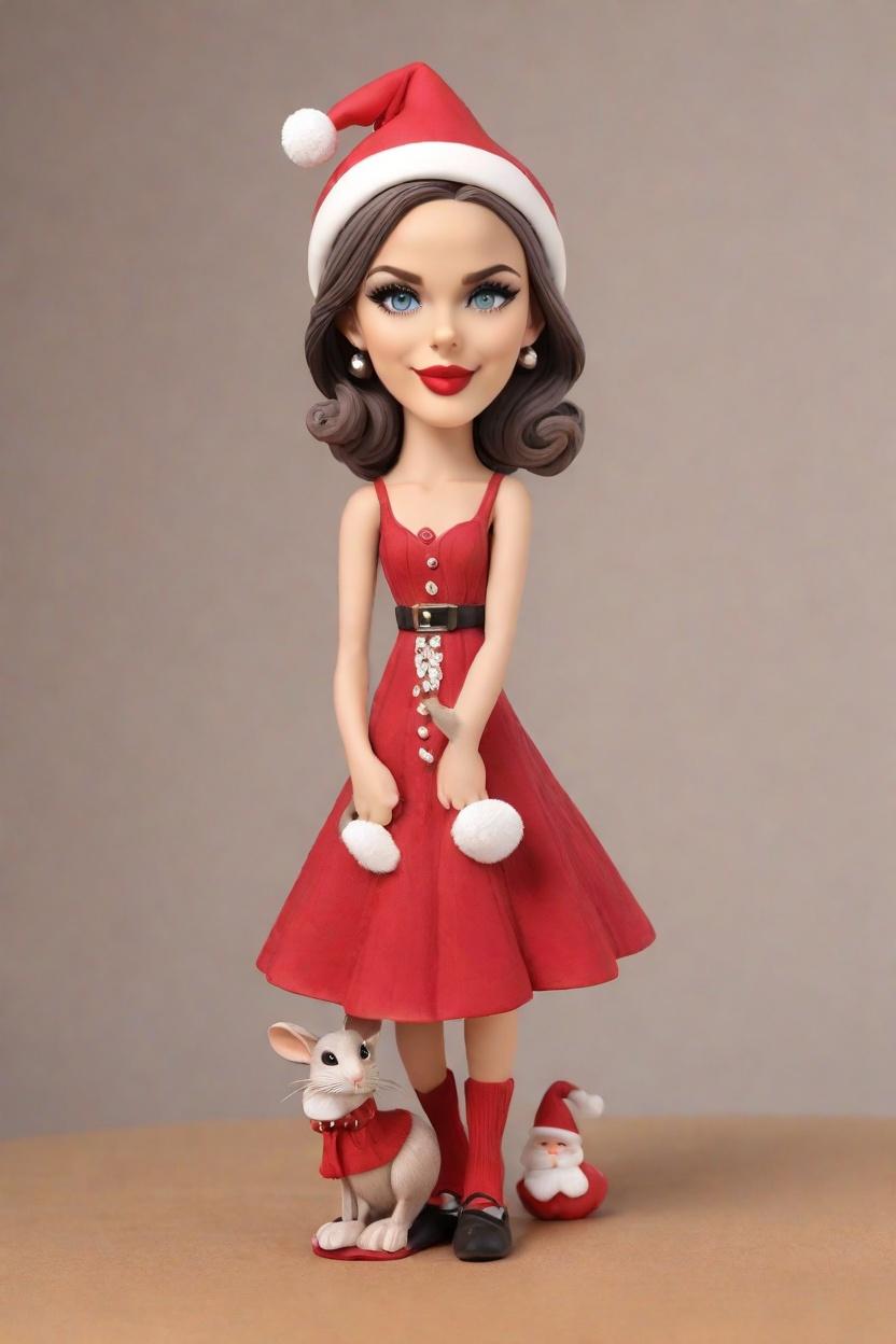 Custom Christmas Cheerful Bobblehead,She Made Her Own Joyful Christmas Bobblehead! 🎄🎅