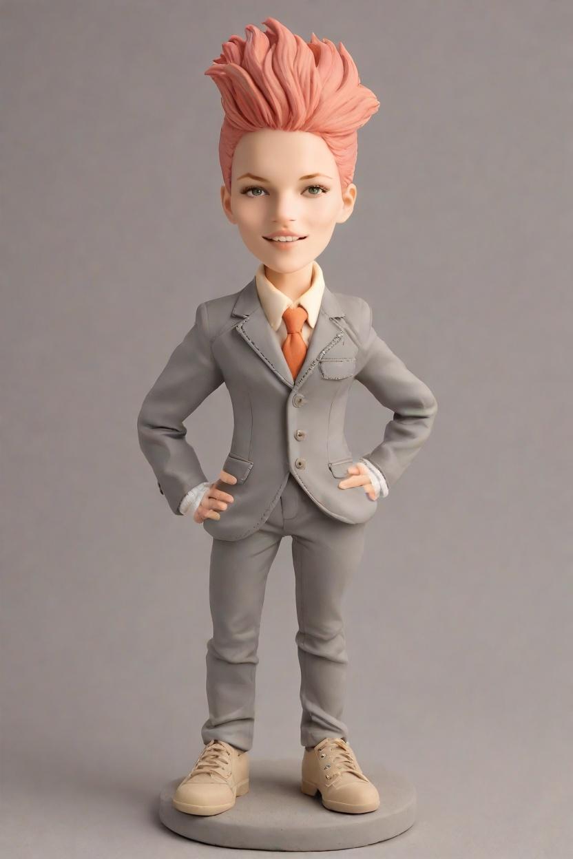 Confidently Winking in Punk Rock: The Custom Bobblehead Doll That's Rocking the Business World,Meet 'Punk Rock Boss Lady': My Custom Bobblehead Doll is the Office Sensation! 🎸👩‍💼