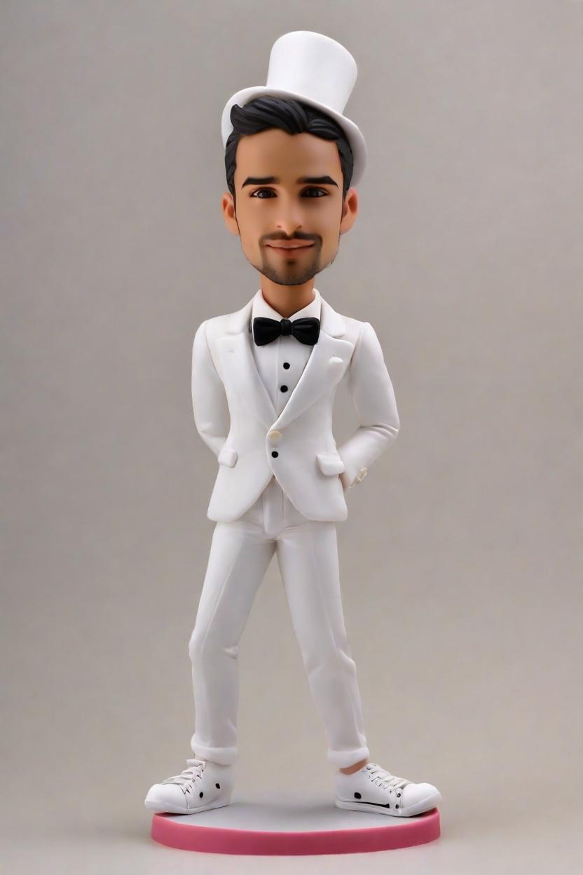 Custom Wedding Playful Bobblehead,He Just Created His Own Playful Groom Bobblehead!