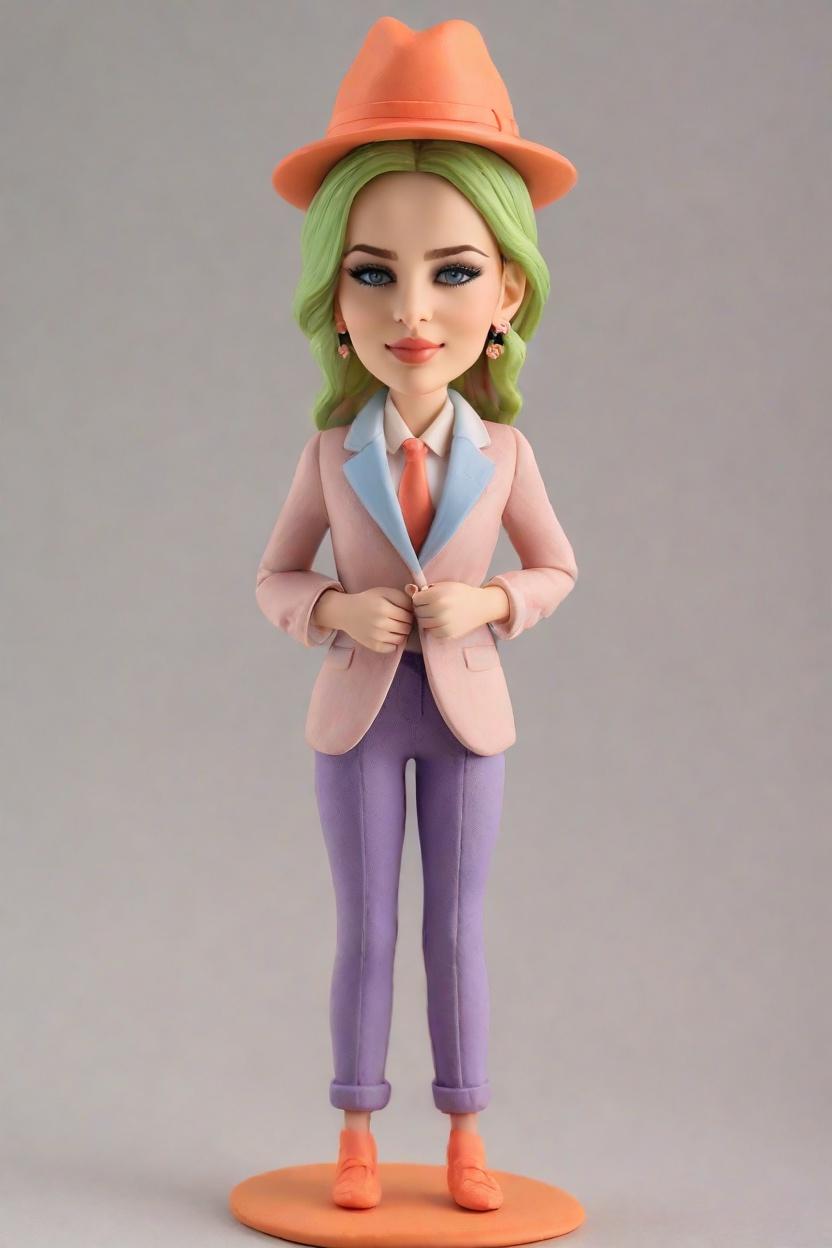 Custom Confident Stylist Bobblehead,She Created a Stylish Bobblehead Doll!