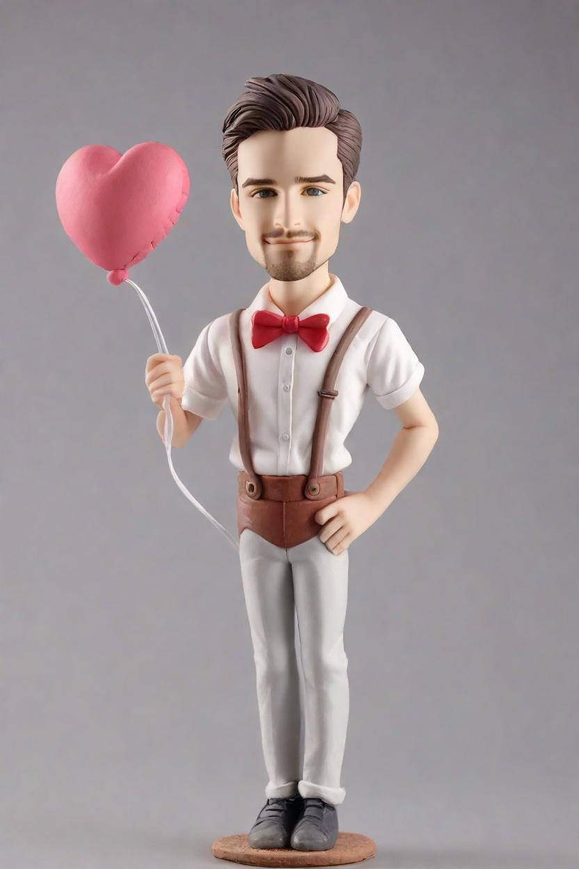 Custom Valentine Charm Bobblehead,He Made His Own Bobblehead for Valentine's Day!