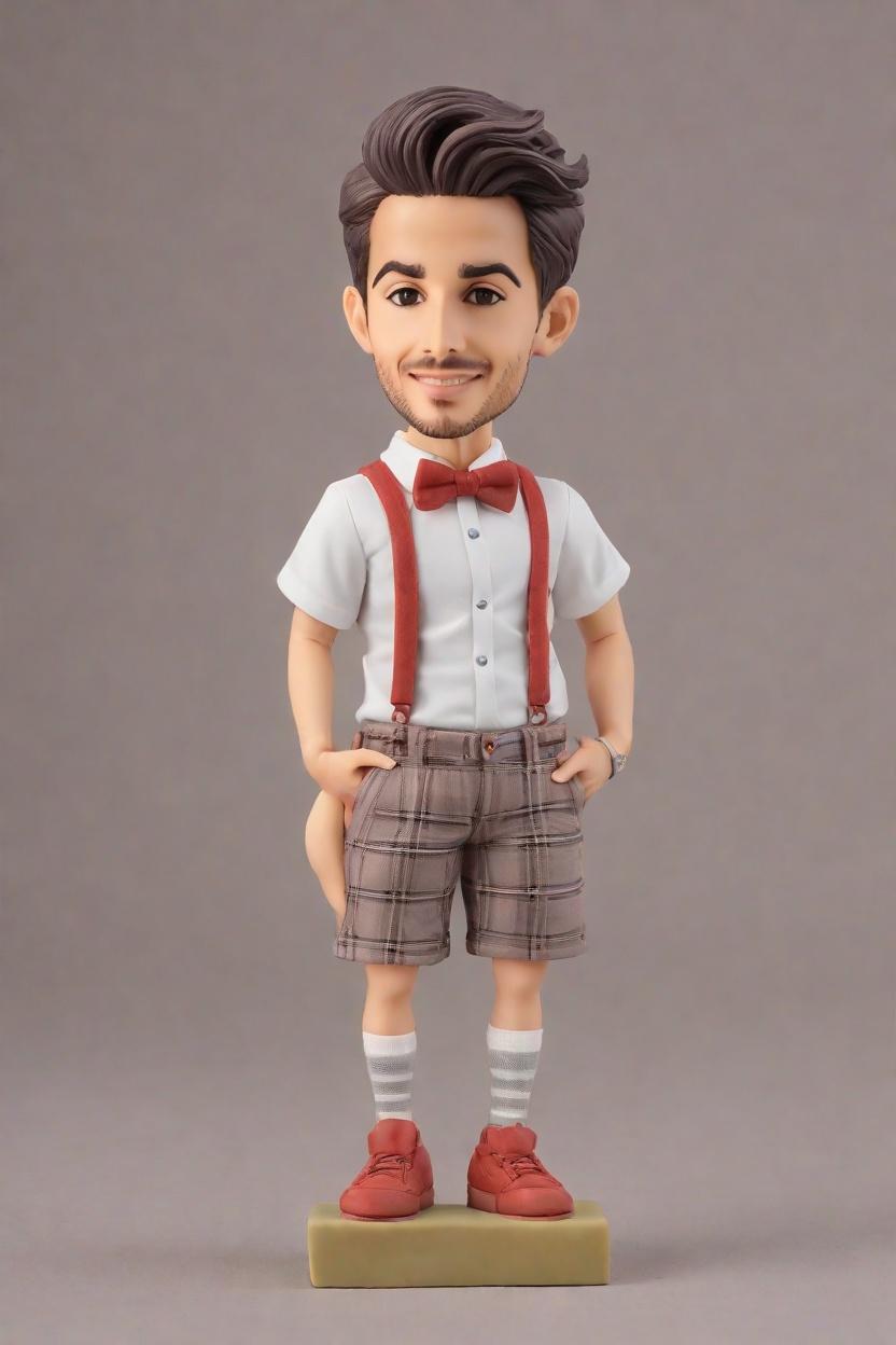 Custom Anniversary Playful Bobblehead,He Created His Own Playful Wink Bobblehead!