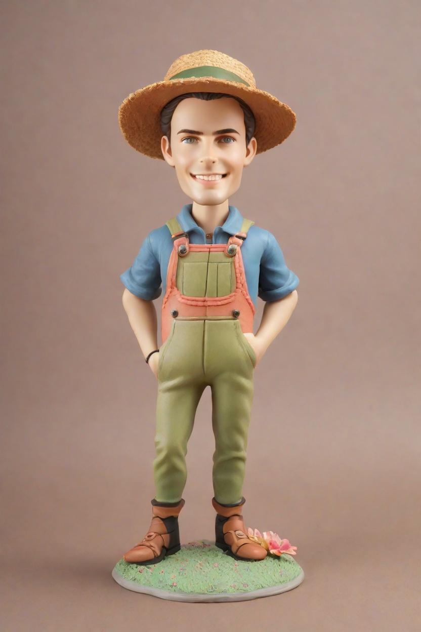 Floral Overalls and All: Discovering the Trendy Bobblehead in the Garden,He's Got the Moves: A Gardening Enthusiast's Mini-Me Moment