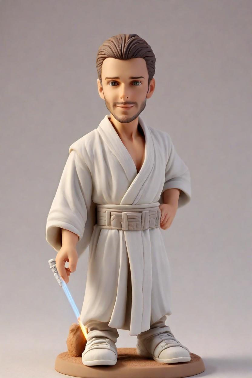 Casual Star Wars Custom Bobblehead,He Made His Own Qui-Gon Bobblehead!