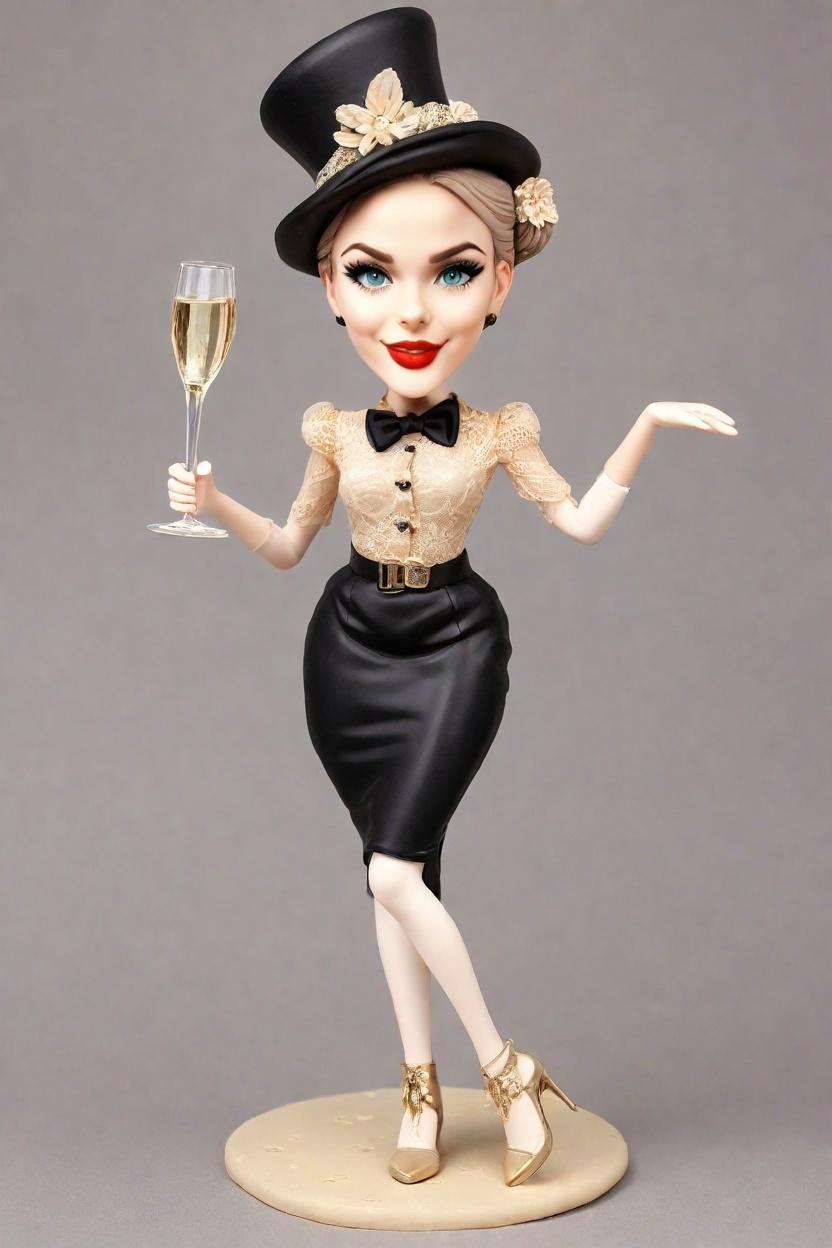 Personalized Custom Bobbleheads: The Ultimate Anniversary Figurines for the Modern Couple,Unveiling My Custom Bobblehead Doll: A Blend of Vintage Lace and Futuristic Flair!
